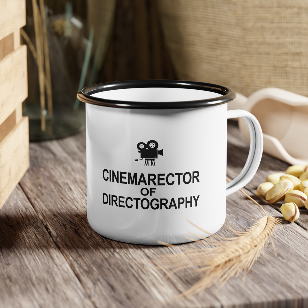 Enamel Camp Cup - Cinemarector of Directography Mug for Filmmakers