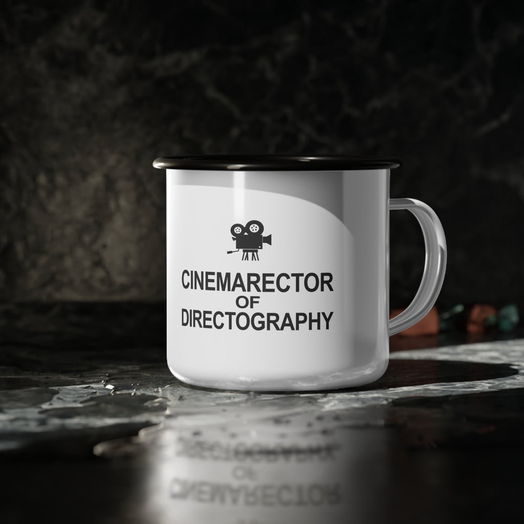 Enamel Camp Cup - Cinemarector of Directography Mug for Filmmakers